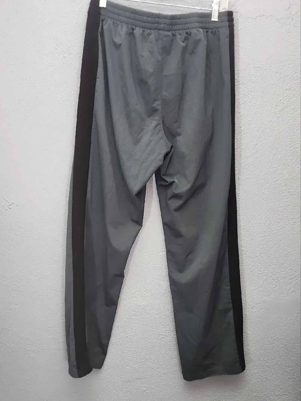 adidas Gray Track Pants with Black Side Stripes